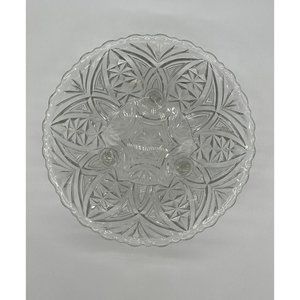 Beautiful Anchor Hocking Clear Pressed Glass #AHC26 3-Toed Footed Bowl